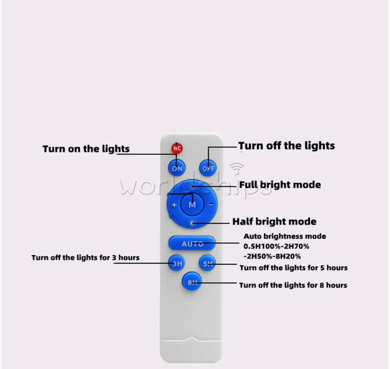 Replacement Remote Control for Solar Street Light LED 600W , 800W , 1200W,1600W,1800W,2000W