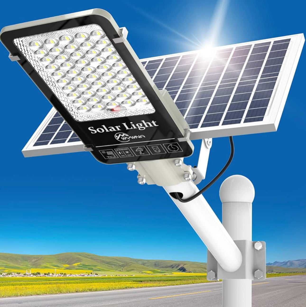 1200W Commercial Solar Street Lights Outdoor Waterproof 120000LM Dusk to Dawn