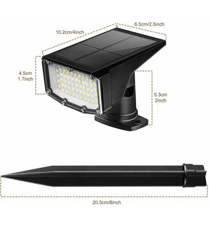 SmartYard Solar Spot Lights 53 LEDs, 2 Modes Pathway/Wall Lights 2 In 1 Auto On/Off 4 Pack(Cool White)