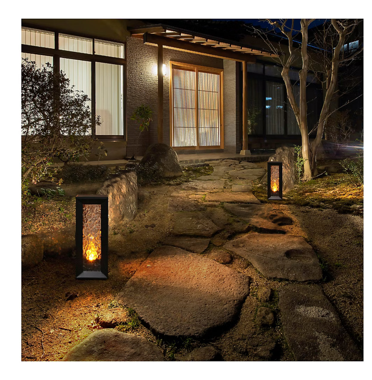 Berkley Jensen 50 Lumen Solar LED Lanterns,Warm White & Candle Flickering-2 Pack