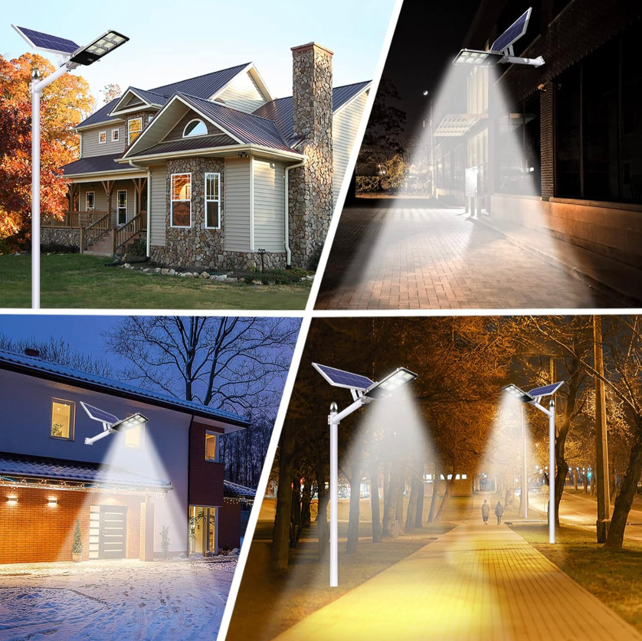 400W Solar Street Lights Outdoor, Dusk to Dawn Solar Led Outdoor Light with Remote Control, 6500K Daylight White