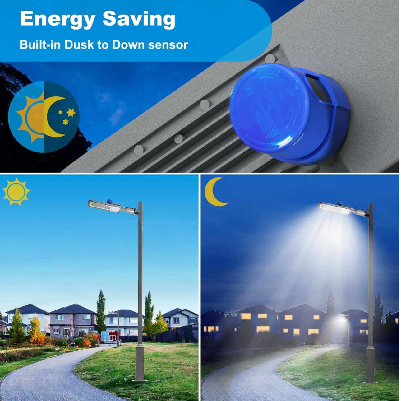 250W LED Hard Wire Electric Parking Lot Lights 30000LM: Dusk to Dawn Outdoor Street Lighting, Commercial Area Security Light with IP65 Waterproof 6500K