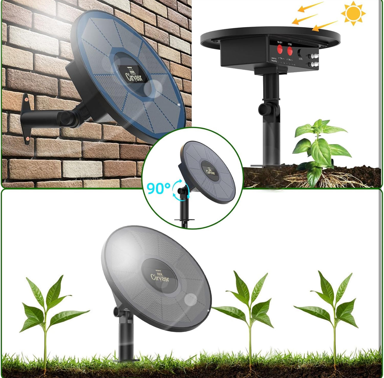 Solar Drip Irrigation System Kit, Automatic Watering System with 6 Timer Modes With 15 Heads