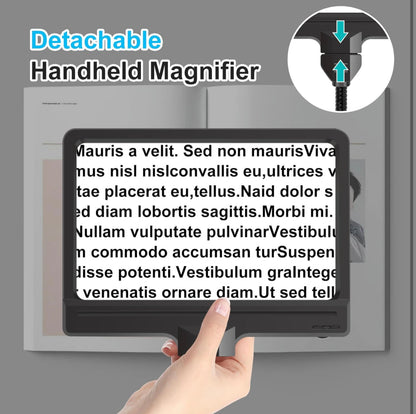 5X Magnifying Glass with 36 LED Dimmable Light and Stand, Adjustable Brightness Magnifying Floor Lamp, Gooseneck Arm Lighted Magnifier for Reading, Crafts and Close Work