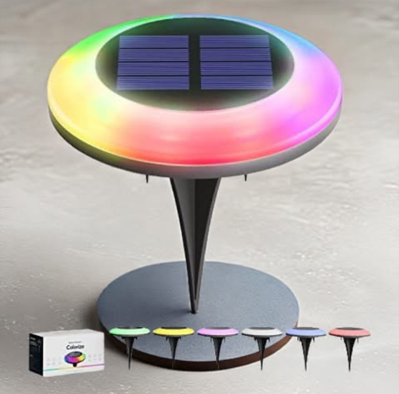 Colorize Solar Lights Color Change Ring Lights In-Ground 6 Pack