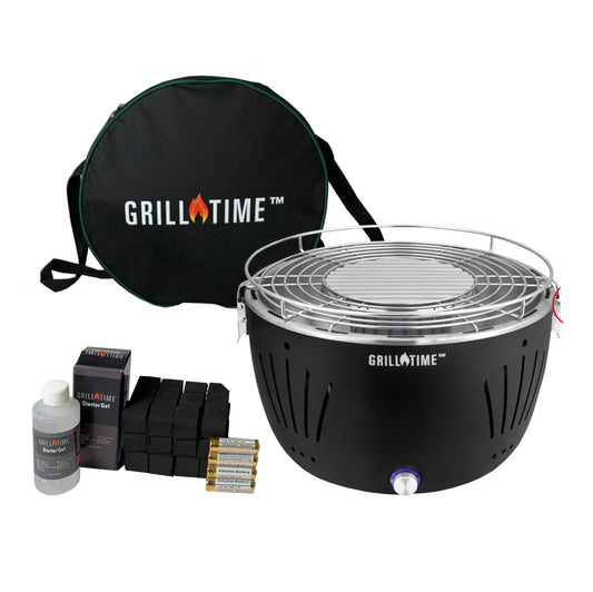 Grill Time Tailgater GTX Portable Charcoal Grill with Glass Hood Perfect for Camping Accessories