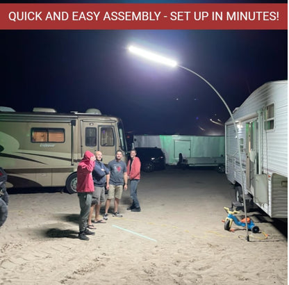 ALTA Light - Outdoor Portable Light Pole - Rust Proof All Weather Aluminum Light w AC Power For Camping (Wired)