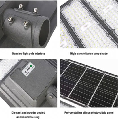 9000W Aluminum Frame All In One Solar Street /Parking Lights Motion Sensor, Dusk to Dawn 180000LM with Remote Control