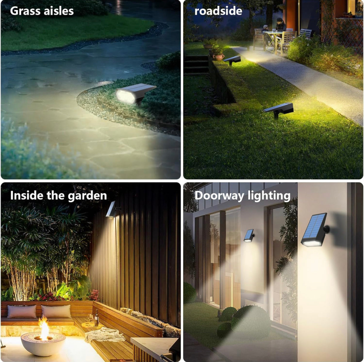 SmartYard Solar Spot Lights 53 LEDs, 2 Modes Pathway/Wall Lights 2 In 1 Auto On/Off 4 Pack(Cool White)