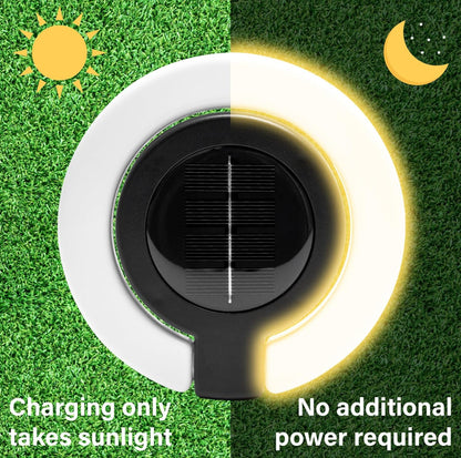 4 Pack Round Outdoor Ground Lights Adjustable Disk Solar Pathway Lamp