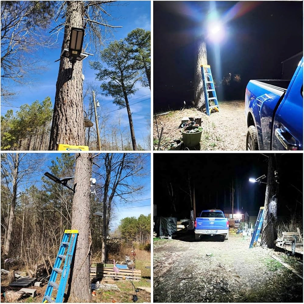 8500W Solar Street Lights Outdoor, 6500K Dusk to Dawn, LED Wide Angle Lamp with Motion Sensor and Remote Control