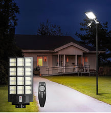 Load image into Gallery viewer, 1200W LED Solar Street Light Motion Sensor, 100000LM IP65 Waterproof Solar Security Flood Lights Outdoor with Remote Control, Dusk to Dawn Solar Lights Lamp