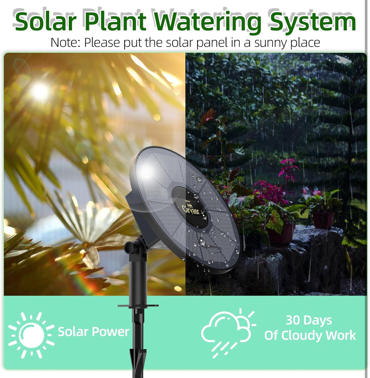 Solar Drip Irrigation System Kit, Automatic Watering System with 6 Timer Modes With 15 Heads