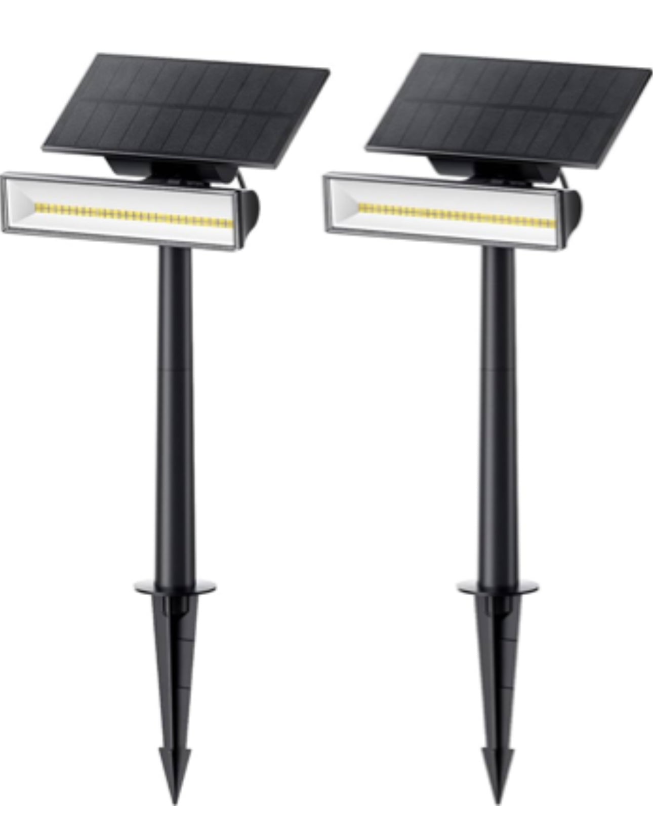 2 Pack SmartYard Upgraded Solar Spotlight, 54 LEDs, 800 Lumen Outdoor, Waterproof