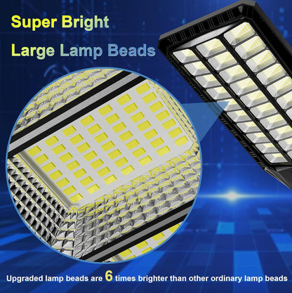 3000W Solar Street Light, 180000 Lumens Dusk to Dawn Street Lights Solar Powered Motion Sensor