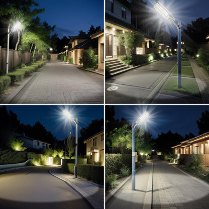 4000W Solar Street Light 7000K 800000LM Auto On/Off Dusk to Dawn IP67 Waterproof Motion Sensor