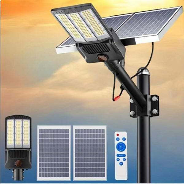 9,500W solar street light with a separate solar panel and remote control