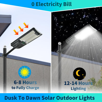 5200W Solar Street Lights Outdoor, Waterproof Commercial Dusk to Dawn, 200000LM Solar Flood Lights Outdoor Motion Sensor