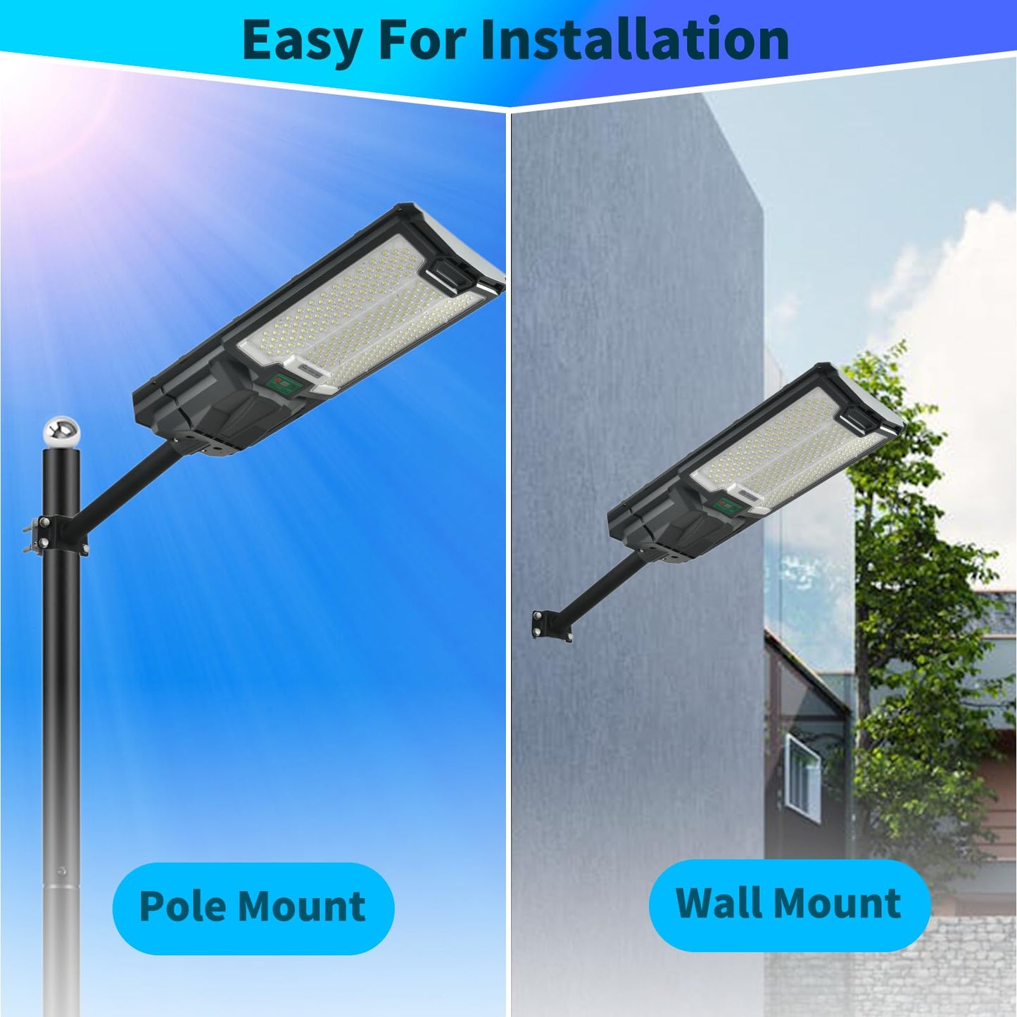 5200W Solar Street Lights Outdoor, Waterproof Commercial Dusk to Dawn, 200000LM Solar Flood Lights Outdoor Motion Sensor