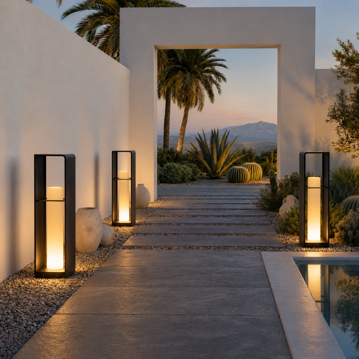 LumenX Smart Aluminum Floor Lamp Dimmable, Cordless Dusk to Dawn Solar Lanterns Outdoor, Large Led Corner Floor Lamps with Remote Control