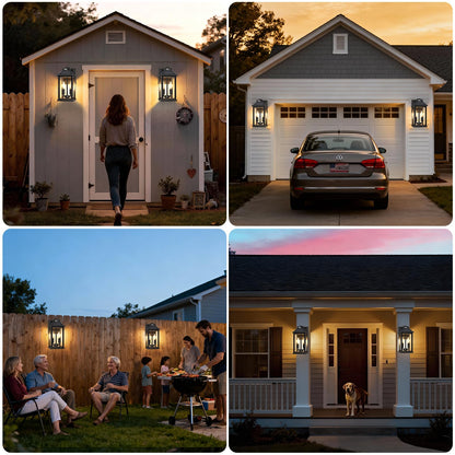 SmartYard Solar Wall Lantern with Motion Sensor – 3 Lighting Modes, Dusk-to-Dawn Outdoor Porch Light