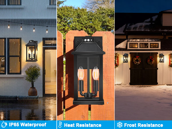 SmartYard Solar Wall Lantern with Motion Sensor – 3 Lighting Modes, Dusk-to-Dawn Outdoor Porch Light