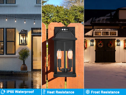 SmartYard Solar Wall Lantern with Motion Sensor – 3 Lighting Modes, Dusk-to-Dawn Outdoor Porch Light
