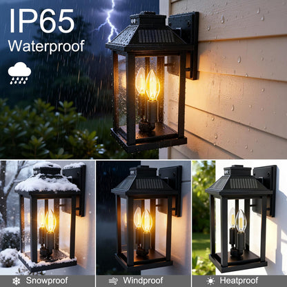 SmartYard Solar Wall Lantern with Motion Sensor – 3 Lighting Modes, Dusk-to-Dawn Outdoor Porch Light