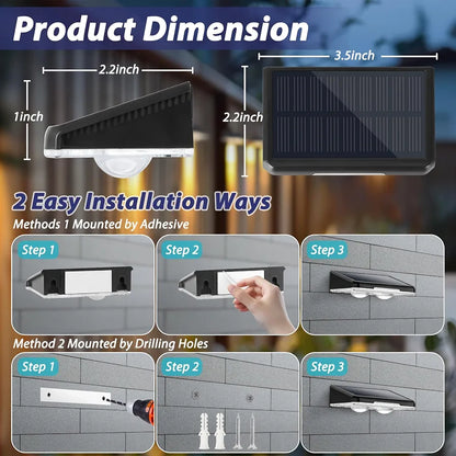 LumenX Solar Fence Lights – 3-Color Temperature, 80 Lumen IP65 Waterproof, Black 8-Pack