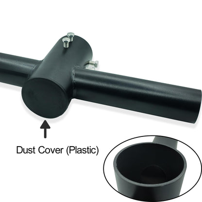 180° Double Bullhorn Light Pole Bracket for 3" Round Pole – Dual 2-3/8" Slip Fitter Tenon, Heavy-Duty Steel