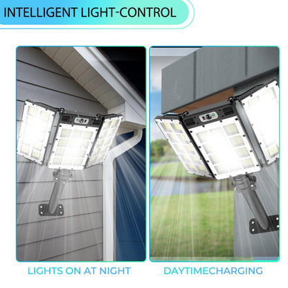 500W Solar Street Lights,6000mAh 800LED Motion Sensor Outdoor Lights with Remote Control, IP66 Waterproof Adjustable Flood Light