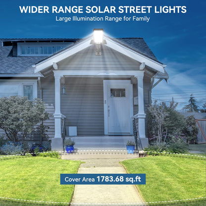 8500W Solar Street Lights Outdoor, 6500K Dusk to Dawn, LED Wide Angle Lamp with Motion Sensor and Remote Control