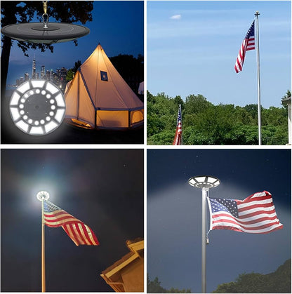 Commercial Solar Flag Pole Light Outdoor Dusk to Dawn, 266 led Light, 4200lm Super Bright