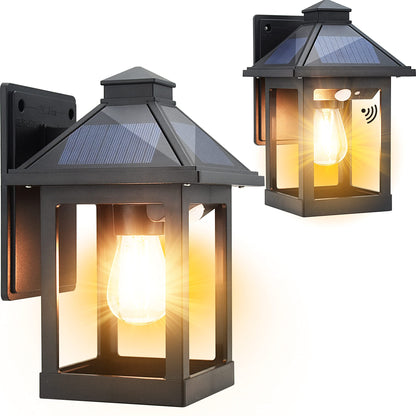 SmartYard Solar Wall Lanterns Outdoor with 3 Modes, Dusk to Dawn Motion Sensor LED Sconce Lights IP65 Waterproof, Exterior Front Porch 2 Pack