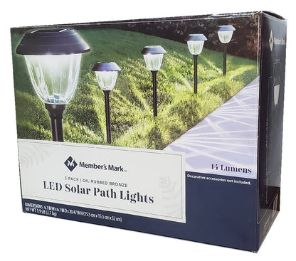 SmartYard (Member’s Mark) 5-Pack Oil-Rubbed Bronze LED Solar Path Lights