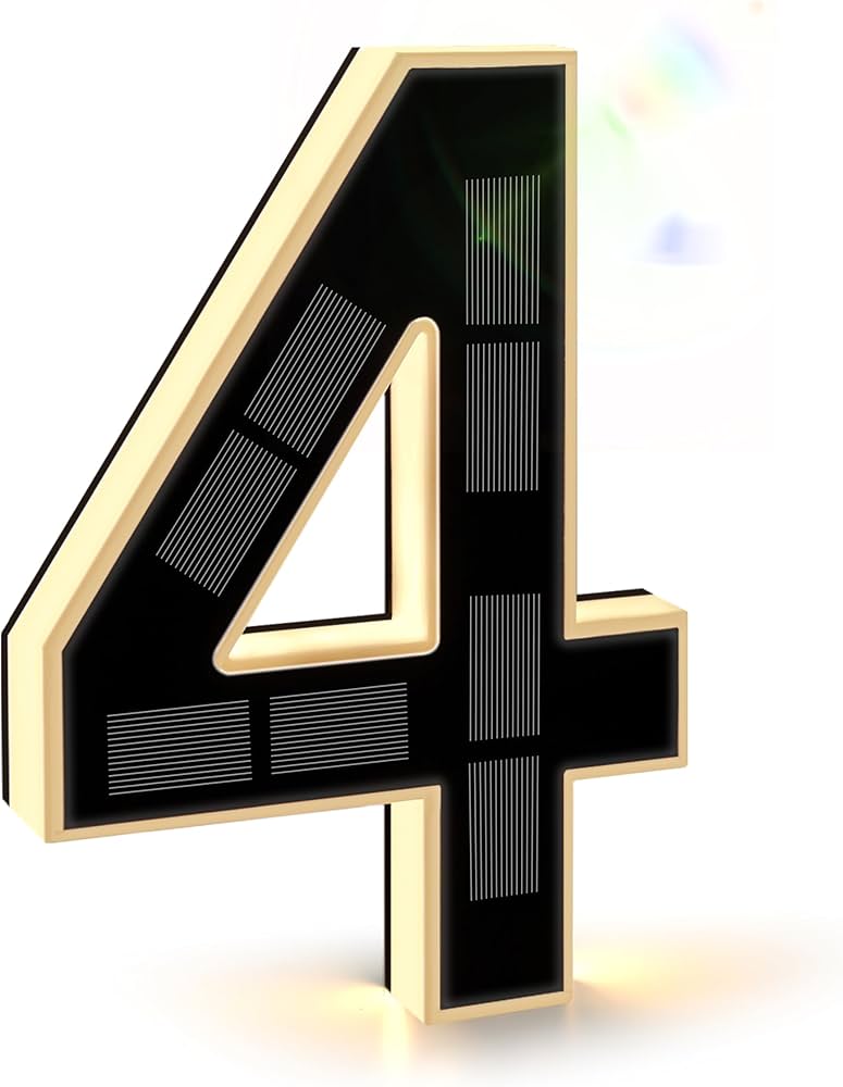 SmartYard 9 Inch Solar Lighted House Numbers for Outside, Light Up Waterproof LED Address Numbers Signs for Houses, Large Personalized Illuminated Exterior Modern House Numbers Light