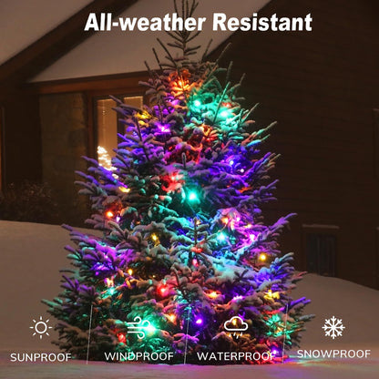 Solar String Strawberry Lights Outdoor 100 LED 40Ft Multi-Color Christmas Fairy Lights with 8 Lighting Modes, Waterproof