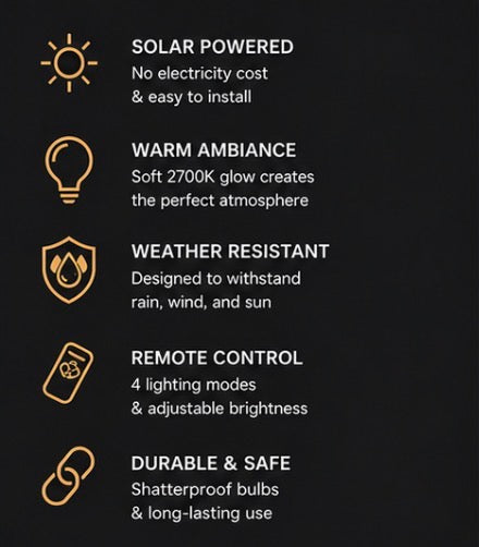 LumenX Pro Solar Spiral Sting Light -Super Bright 48 Ft, 15 Bulbs Waterproof LED Outdoor String Lights 4W Vintage Spiral Edison Bulbs - 48 Ft Commercial Grade Patio Lights