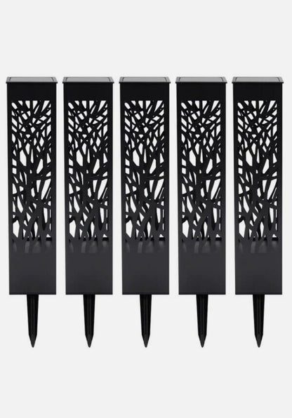 SmartYard Square Solar Bollard Pathway Lights – 35 Lumen, 5-pack