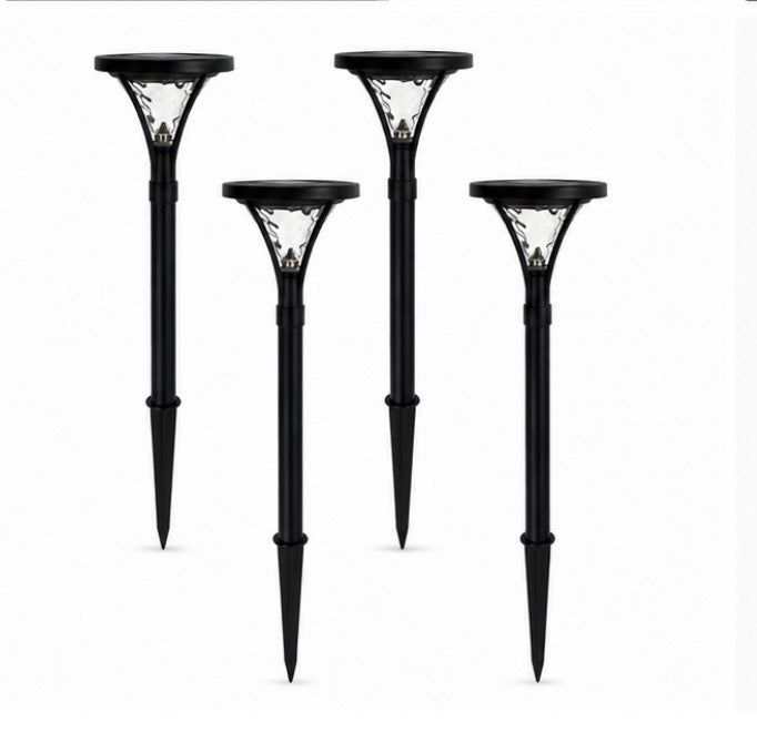 Berkley Jensen Set of 4 Aluminum Solar LED Pathway Lights, 20 Lumens, Graphite Black Finish