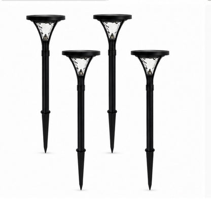 Berkley Jensen Set of 4 Aluminum Solar LED Pathway Lights, 20 Lumens, Graphite Black Finish