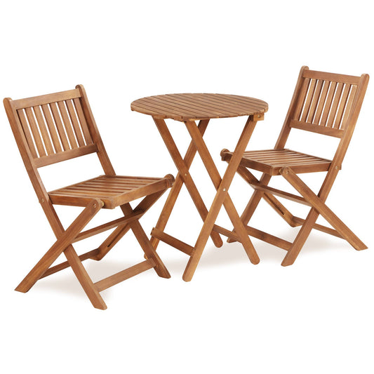 3 Piece Acacia Wood Outdoor Bistro Set