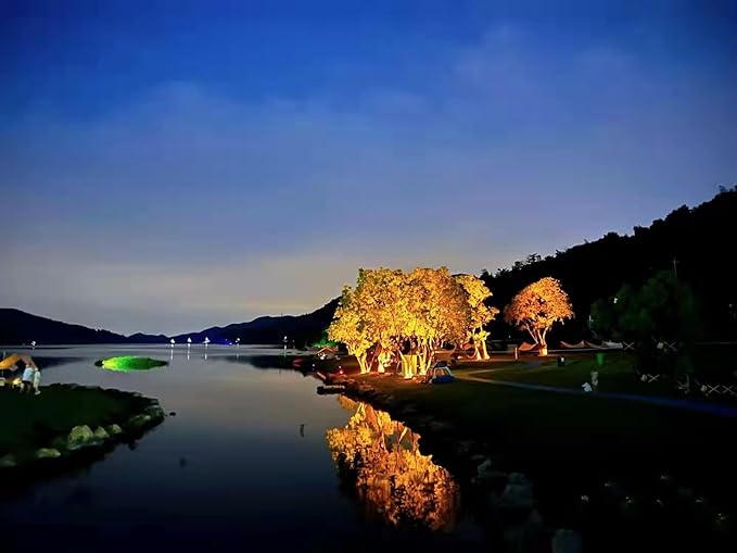 Aluminum Solar Palm Tree Lights Outdoor Uplight Landscape Spotlights Solar Powered 32 LEDs - Outdoor Solar Outlet