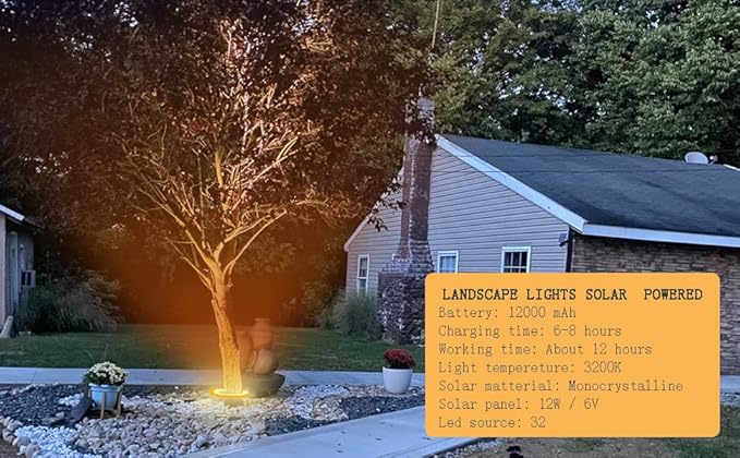 Aluminum Solar Palm Tree Lights Outdoor Uplight Landscape Spotlights Solar Powered 32 LEDs - Outdoor Solar Outlet