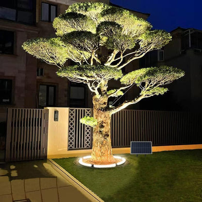 Aluminum Solar Palm Tree Lights Outdoor Uplight Landscape Spotlights Solar Powered 32 LEDs - Outdoor Solar Outlet