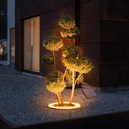 Aluminum Solar Palm Tree Lights Outdoor Uplight Landscape Spotlights Solar Powered 32 LEDs - Outdoor Solar Outlet