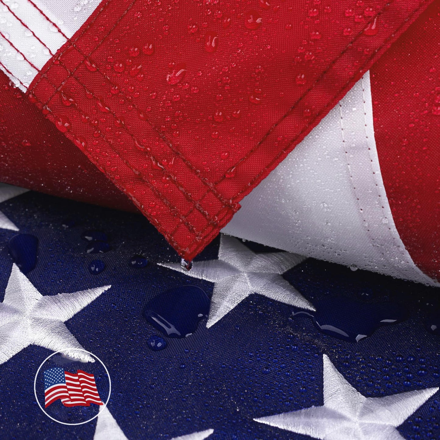 American Flag 4x6 Ft for Outside, Heavy Duty Nylon US Flags for High Wind Outdoor, Fade Resistant and Waterproof USA Flag with Embroidered Stars, Sewn Stripes, Brass Grommets - Outdoor Solar Outlet