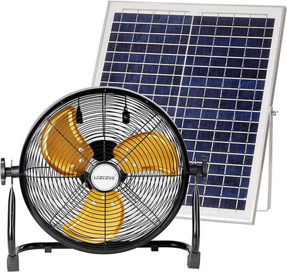 Battery Operated Solar Fan, Solar Powered Portable Fan Can Running 5-24 Hours,Rechargable Fan with USB Output For Emergency Situation - Outdoor Solar Outlet
