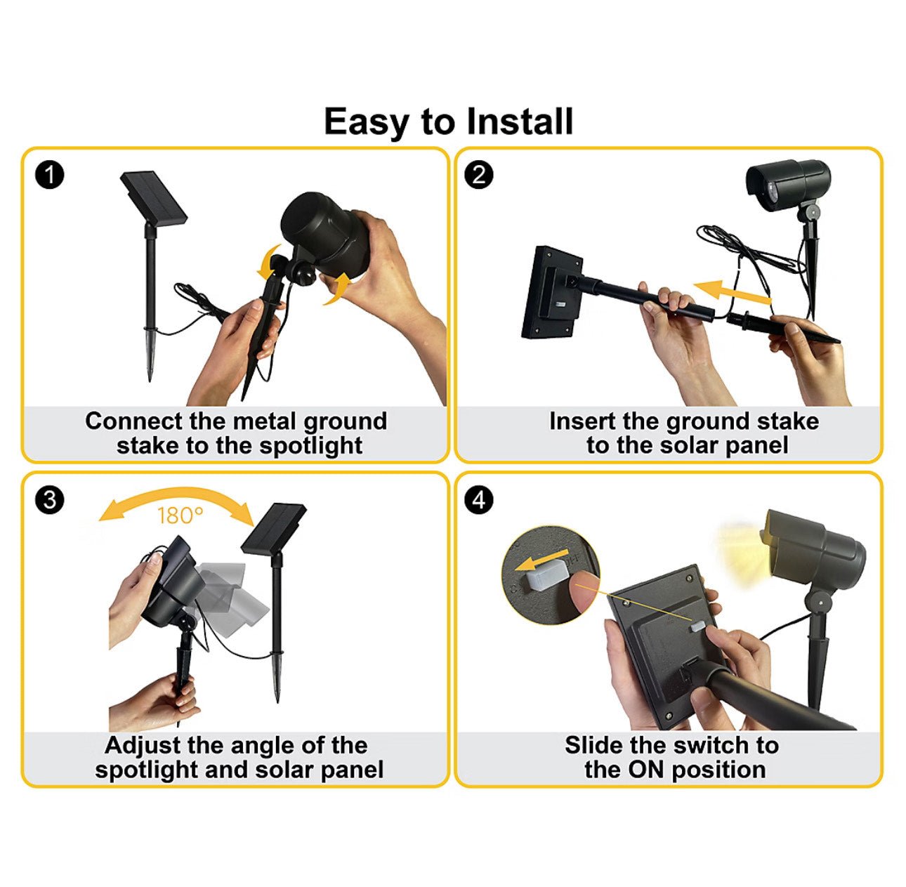 Berkley Jensen 2 Pack Solar LED Spotlights 100 Lumen - Outdoor Solar Outlet