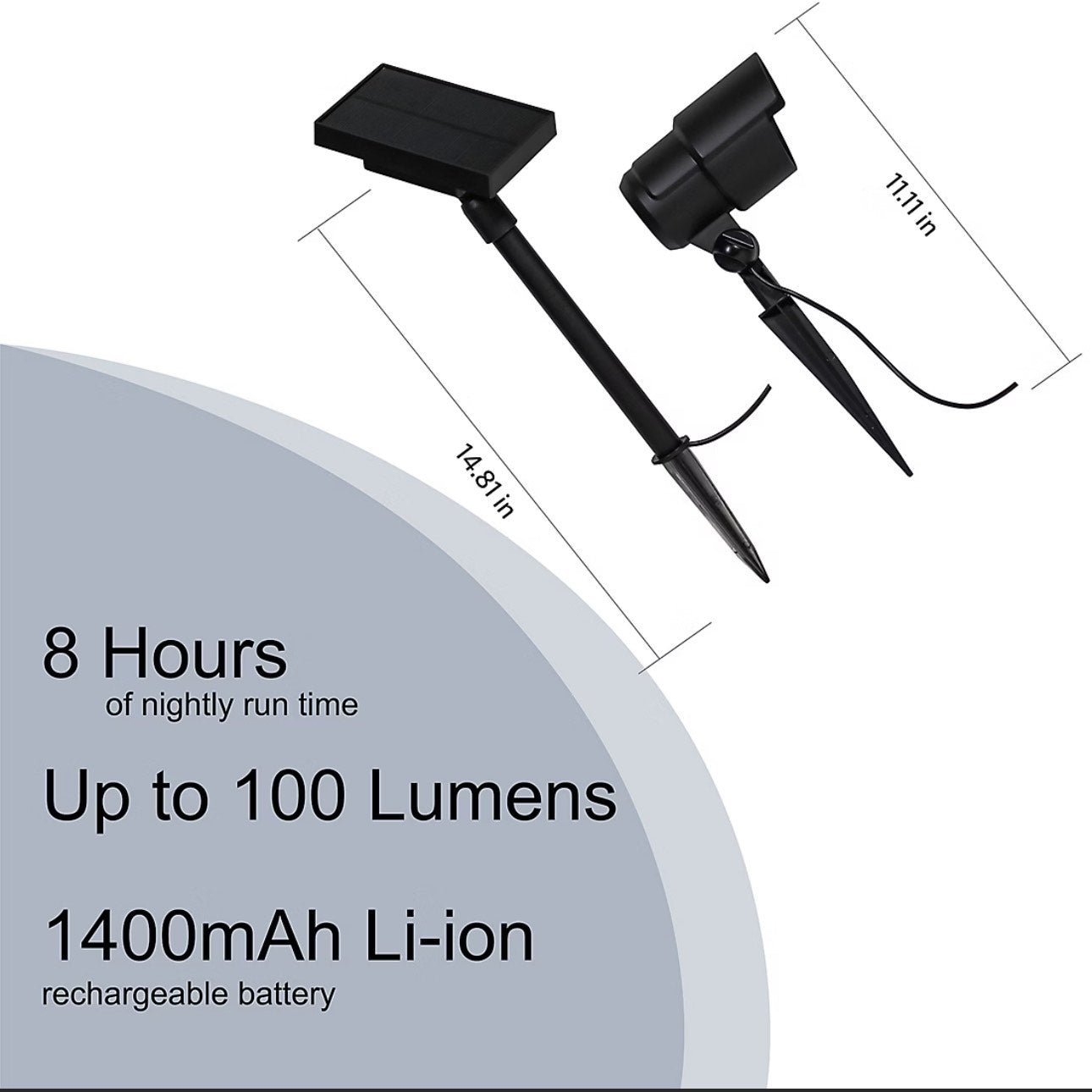 Berkley Jensen 2 Pack Solar LED Spotlights 100 Lumen - Outdoor Solar Outlet